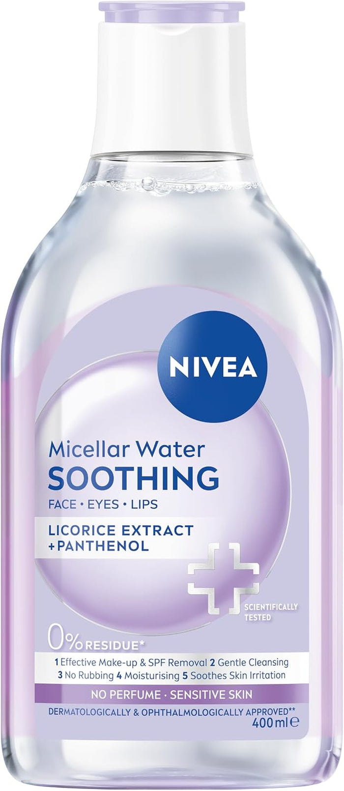 Soothing Micellar Water for Sensitive Skin (400Ml), Gentle Makeup Remover for Sensitive Skin, Micellar Cleanser with Licorice Extract and Panthenol