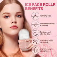 Ice Face Roller Set with Gua Sha – Silicone Facial Massage Kit