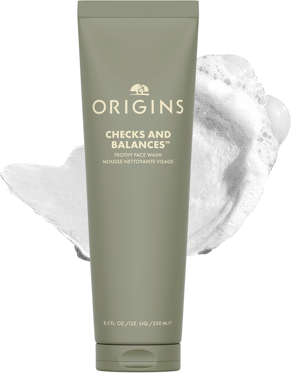 Origins Checks and Balances Frothy Face Wash | Gentle Face Cleanser for All Skin Types | with Mint, Wheat Protein and Tourmaline