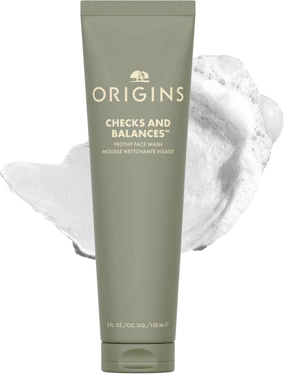 Origins Checks and Balances Frothy Face Wash | Gentle Face Cleanser for All Skin Types | with Mint, Wheat Protein and Tourmaline